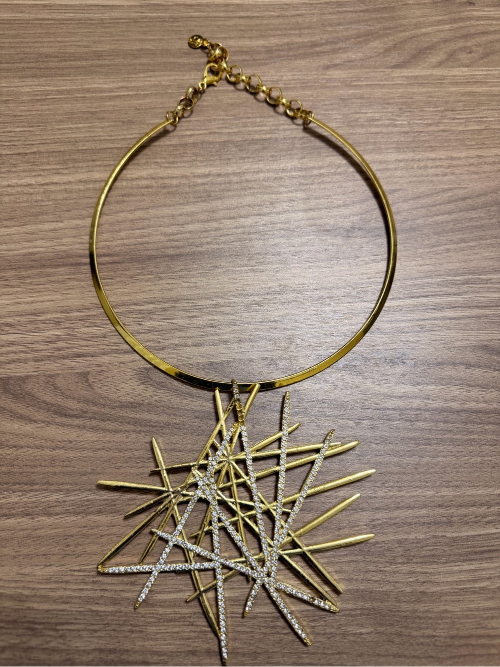 Origami Statement Gold Starburst Pendant Necklace by Sassy Jones